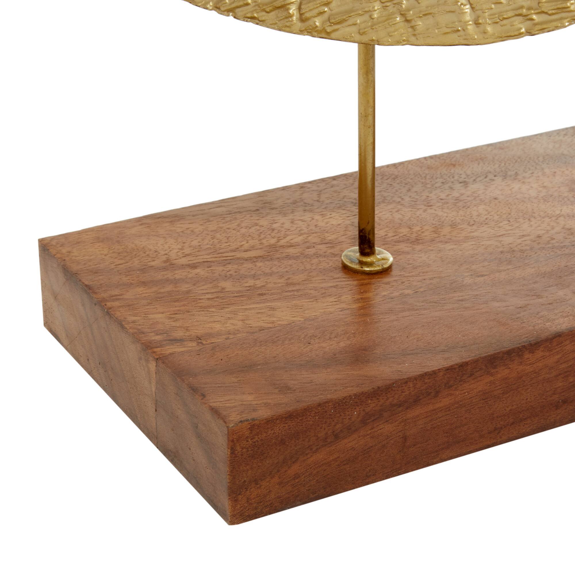 27" Gold Metal Contemporary Geometric Sculpture